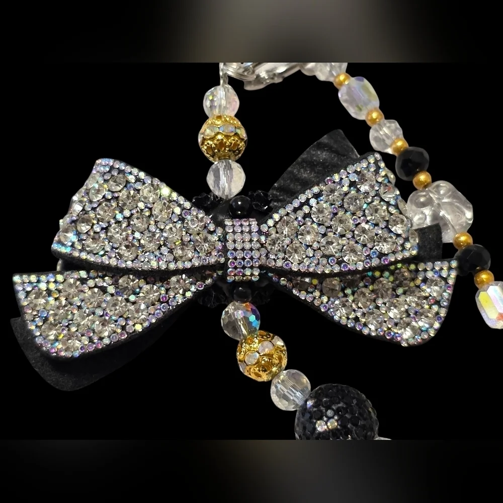 Elegant Crystal Bow Bag Charm